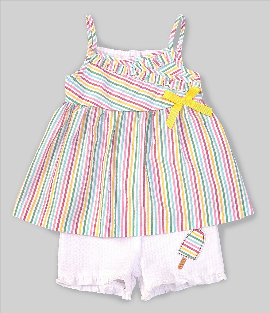 Bonnie Jean Toddler Girls 2T-4T Striped Tank Top & Ice Cream Shorts Set