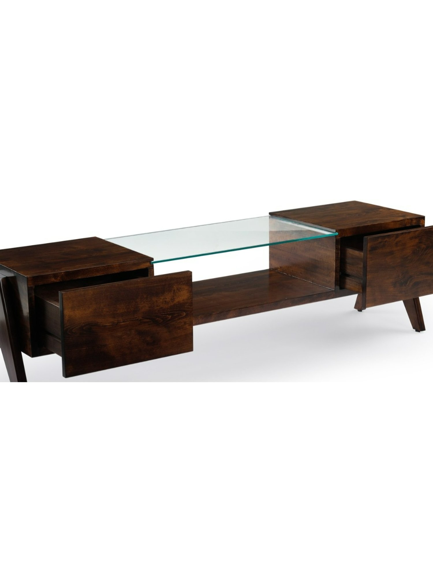 Delite Kom Flex Flowery Wenge & Acacia Dark Engineered Wood TV Entertainment Unit