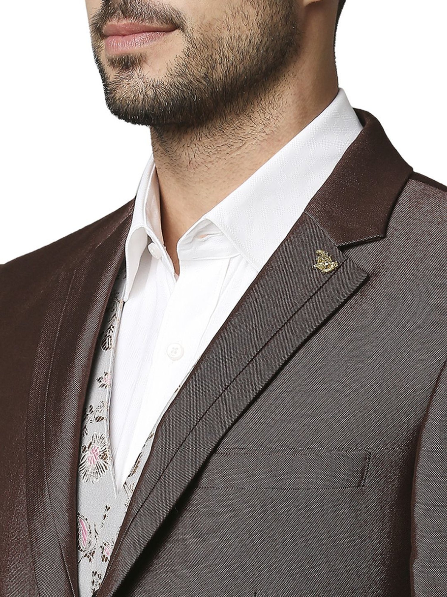 Raymond Brown   Printed Three Piece Suit