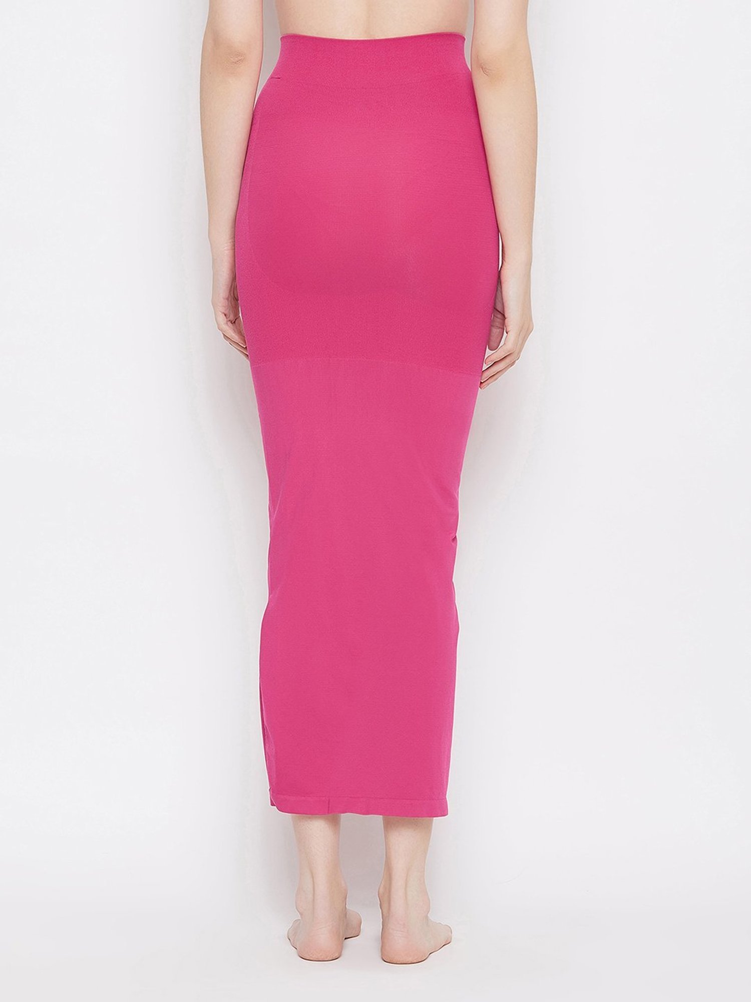 Clovia Pink Plain Saree Shapewear