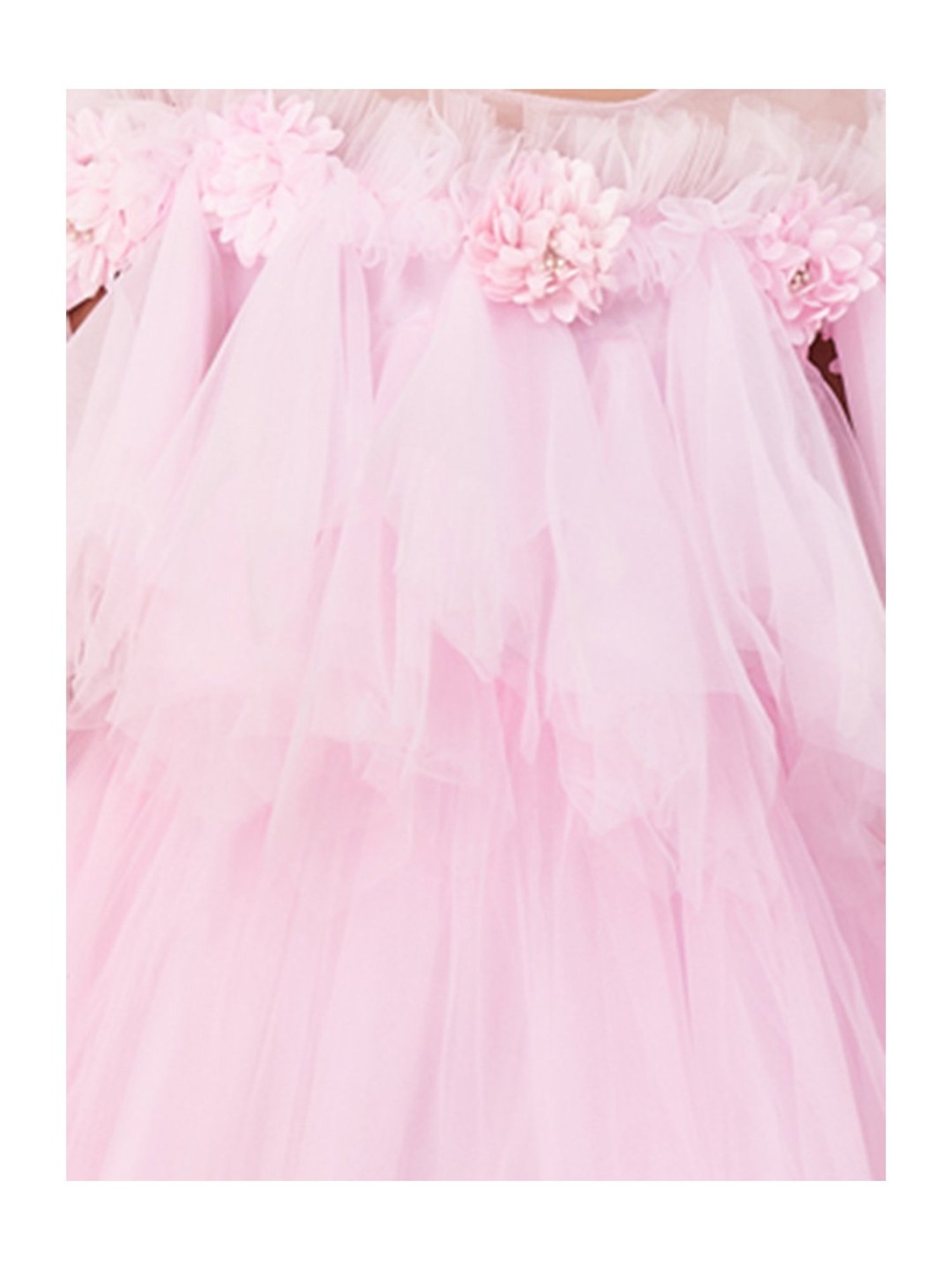 Many Frocks Kids Red Solid Dress