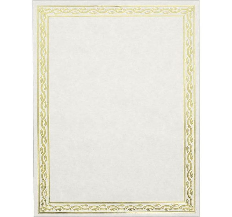 Geographics Foil Stamped Award Certificates 8-1/2 x 11 Gold Serpentine Border 12/Pack 44407