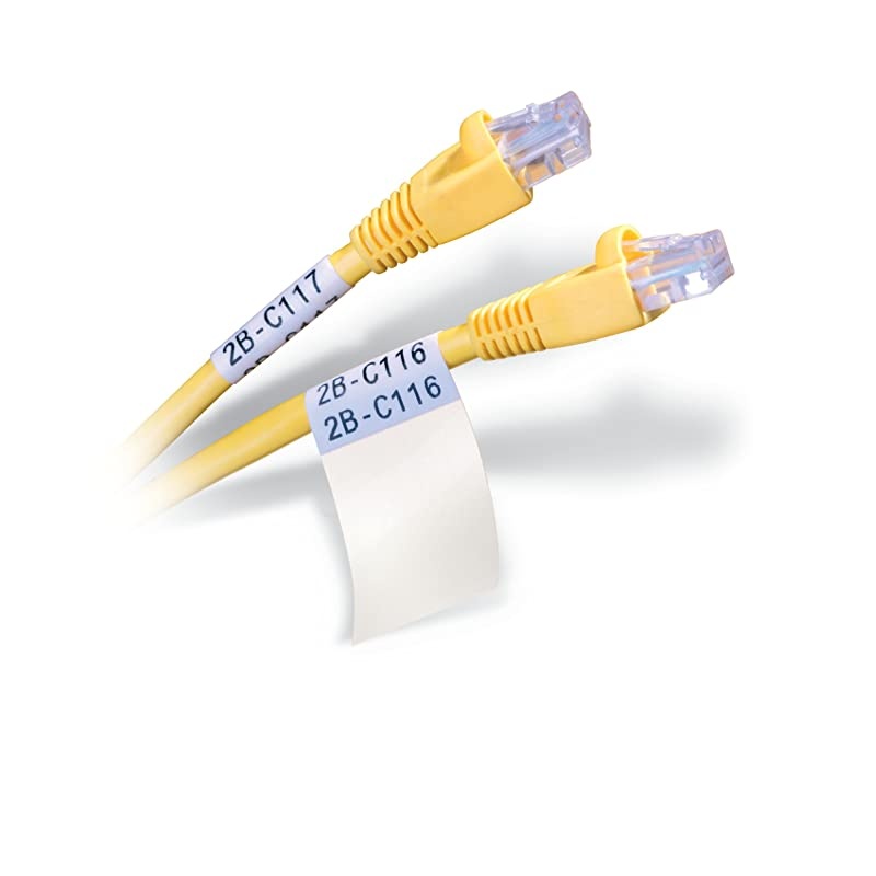 SelfLaminating Vinyl Label Tape M91427 Black on White Semi Clear Tape Compatible with BMP41 BMP51 BMP53 Label Printers 15 Height 5 Width