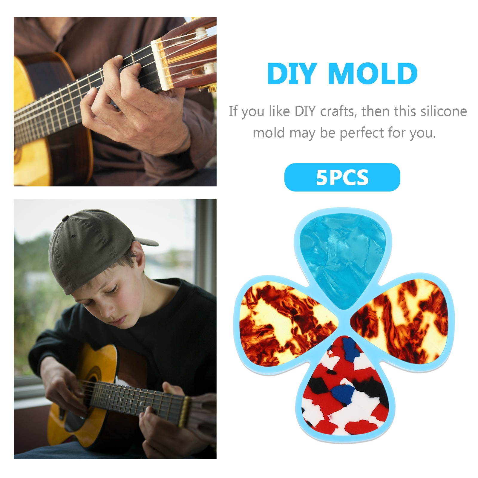 5pcs Practical Silicone Multifunctional Epoxy Resin Mold Picks Craft Mold DIY Handmade Craft