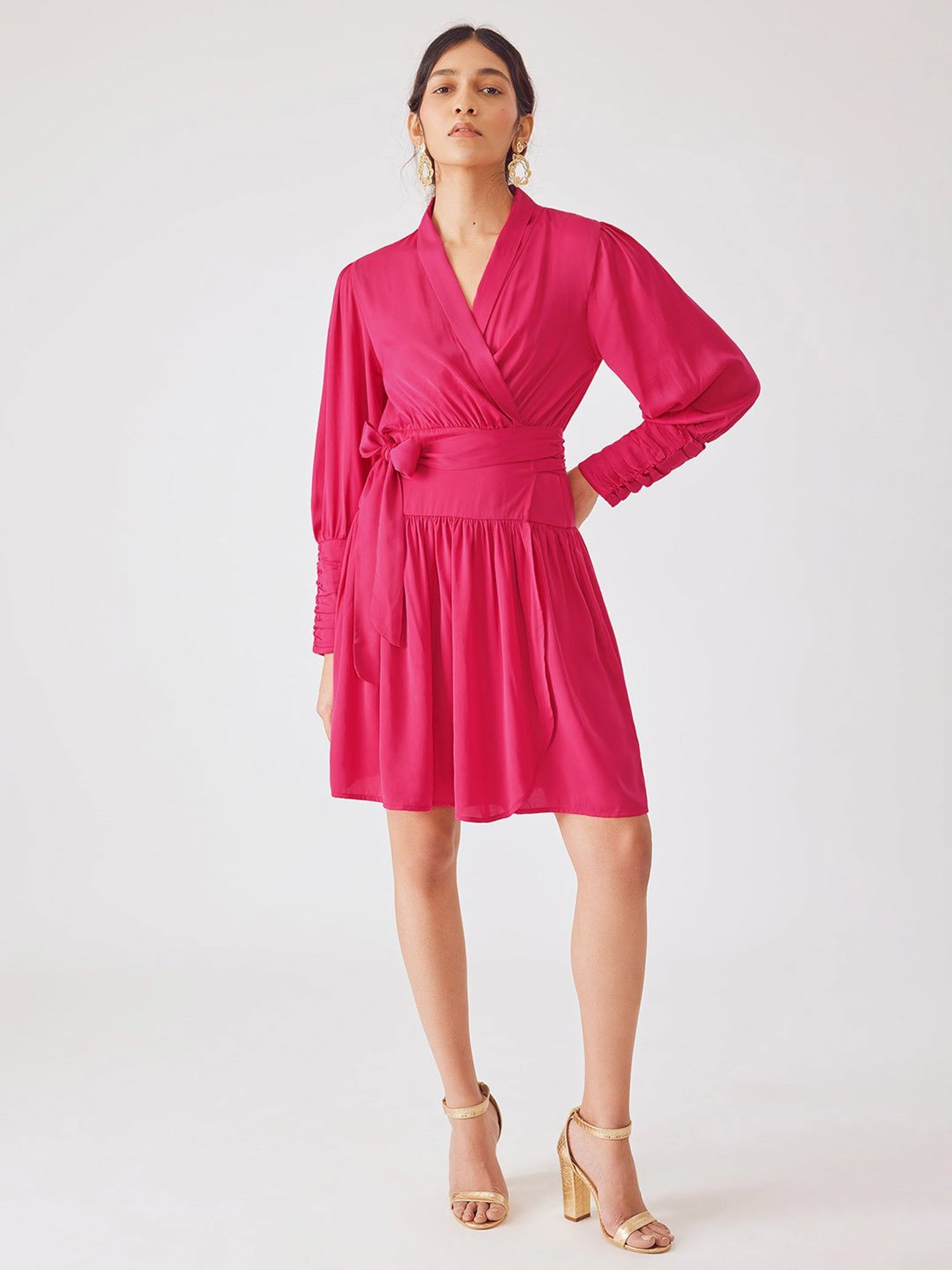 The Label Life Hot Pink Wrap Dress