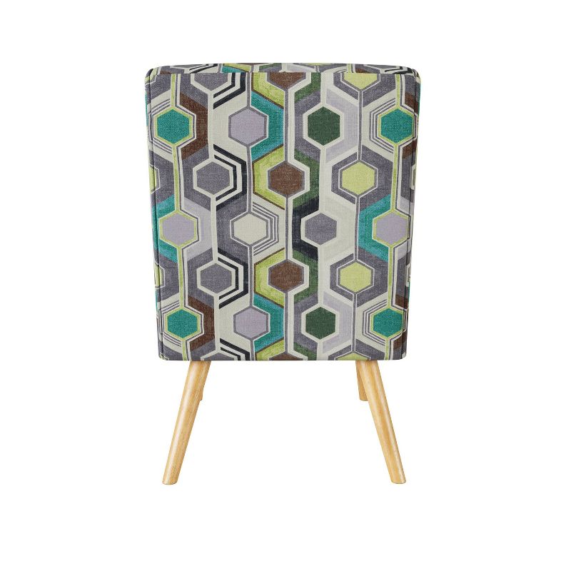 Webster Button Tufted Armless Chair Beehive Print Green - Handy Living