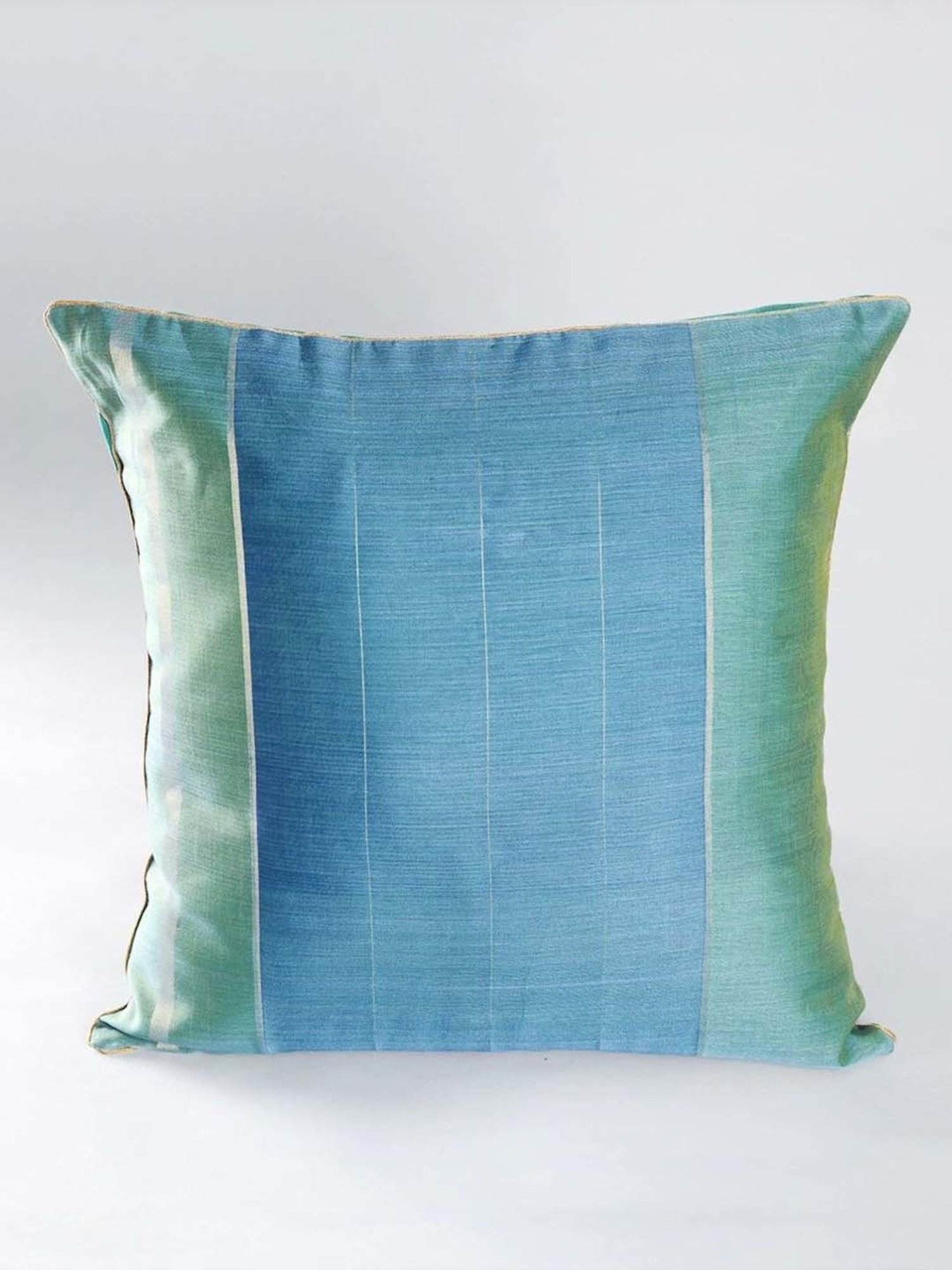 Fabindia Home Udai Blue Cotton Silk Cushion Cover