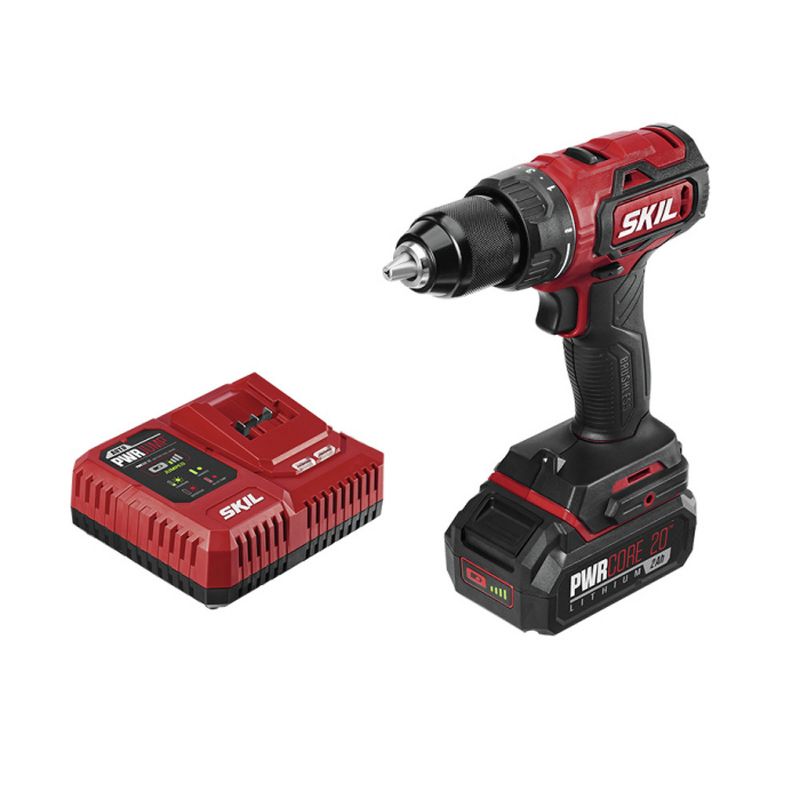 Skil DL529302 PWRCore 20 20V Brushless Lithium-Ion 1/2 in. Cordless Drill Driver Kit with PWRAssist Mobile Charging (2 Ah)