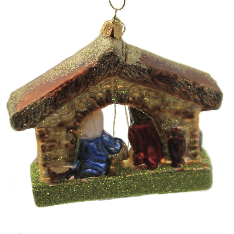 Holiday Ornaments 4.0" Nativity Scene Stable Mary Joseph Baby  Jesus  -  Tree Ornaments