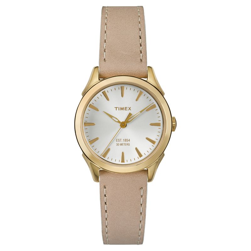 Women's Timex Watch with Leather Strap - Gold/Tan TW2P82000JT