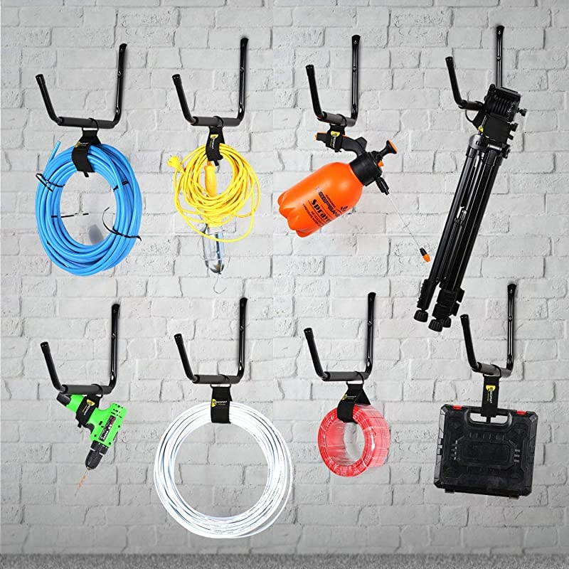 Extension Cord Wrap Organizer and Holder 8 Packs Cord Storage Straps with Heavy Duty Metal DRing Loop for Water Hoses Power Cable Ropes and More Large Size X 4 Medium Size X 4