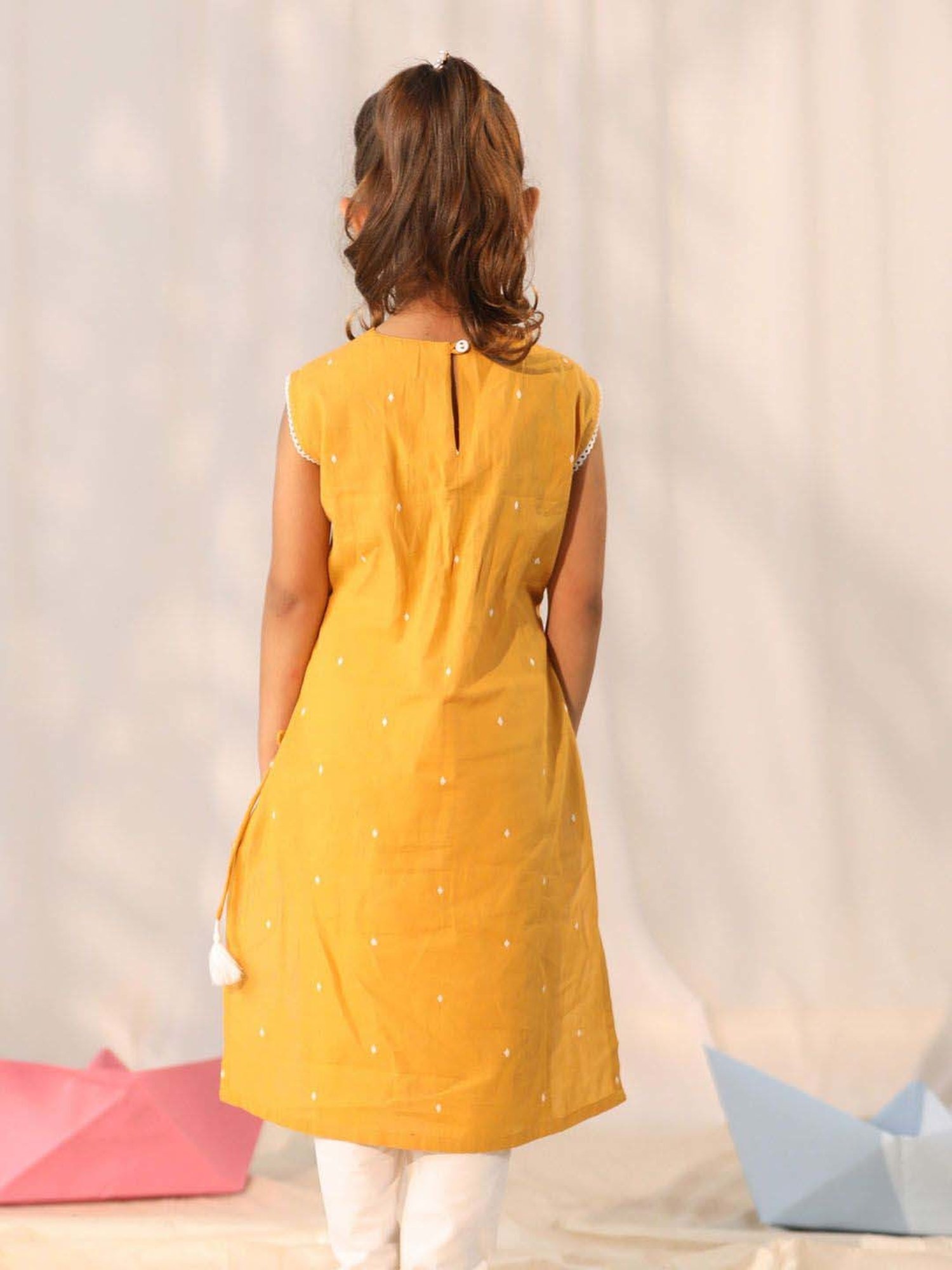 Peppermint Kids Navy Regular Fit Kurta Set