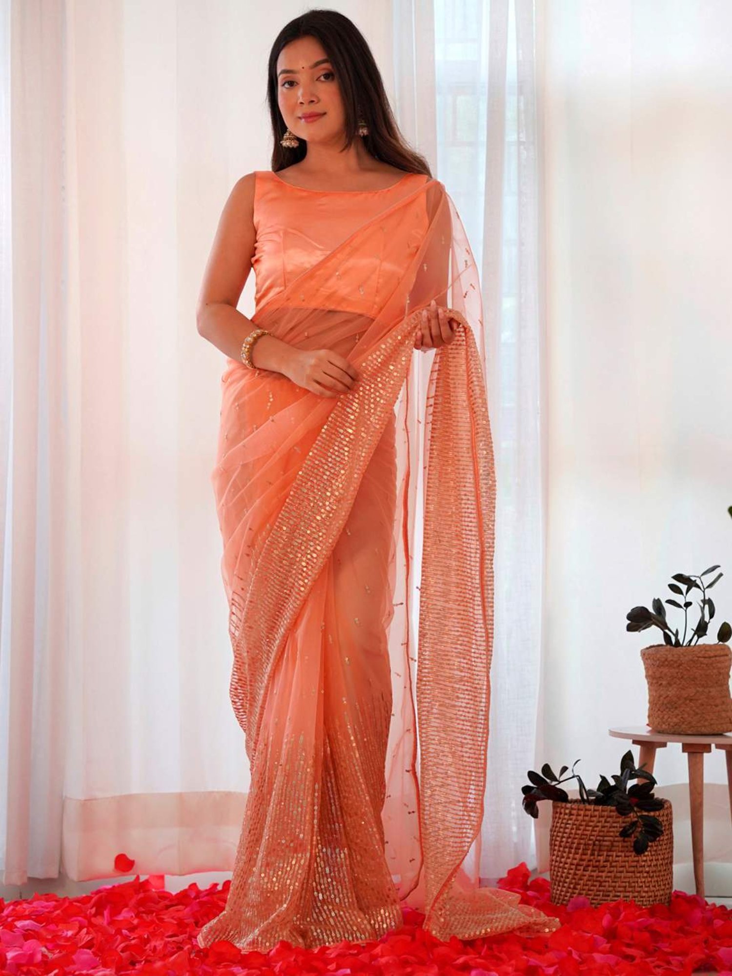Unnati Silks Grey Cotton Printed Saree With Unstitched Blouse