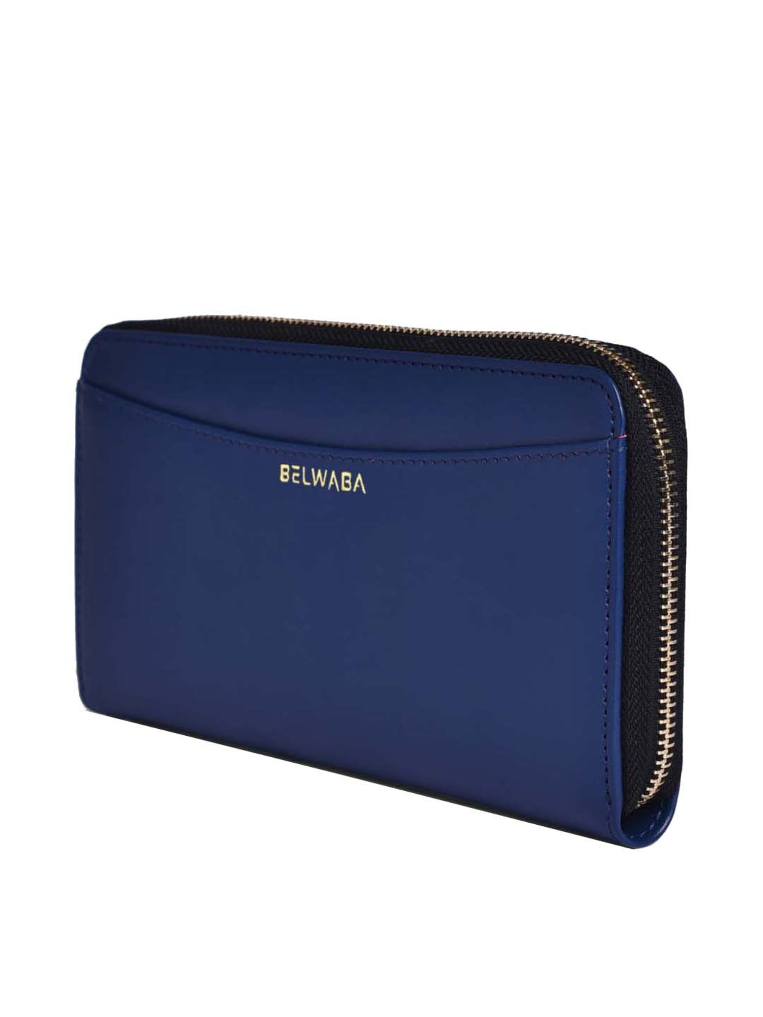 BELWABA Navy Solid Zip Around Wallet for Women