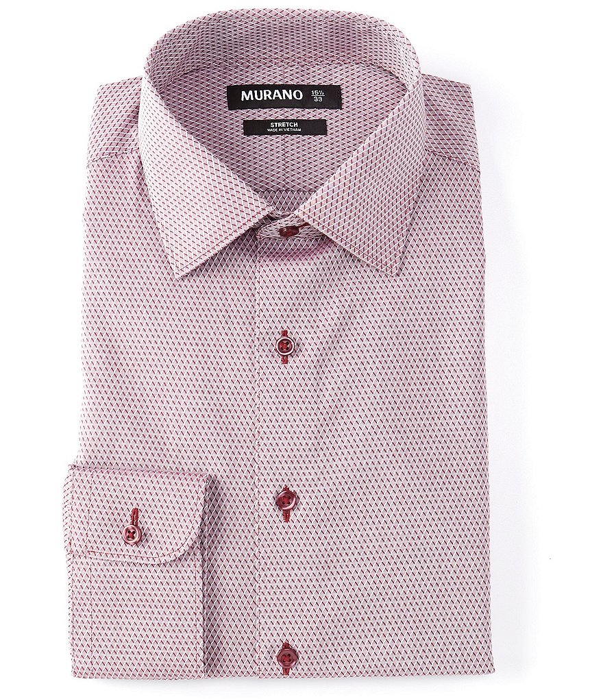 Psycho Bunny Non-Iron Modern Fit Spread Collar Solid Dress Shirt