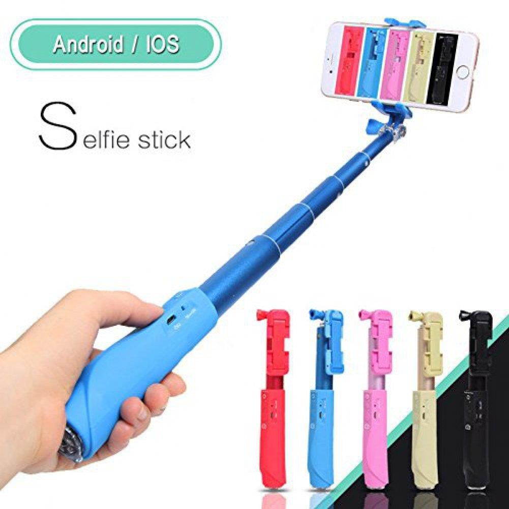 Eleoption&reg; 2016 New Focusing Adjusment Selfie stick with bluetooth built-in shutter (GOLD)