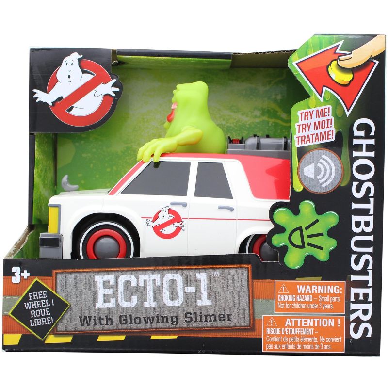 Nkok Ghostbusters Lights & Sound ECTO-1 Vehicle w/ Glowing Slimer Figure