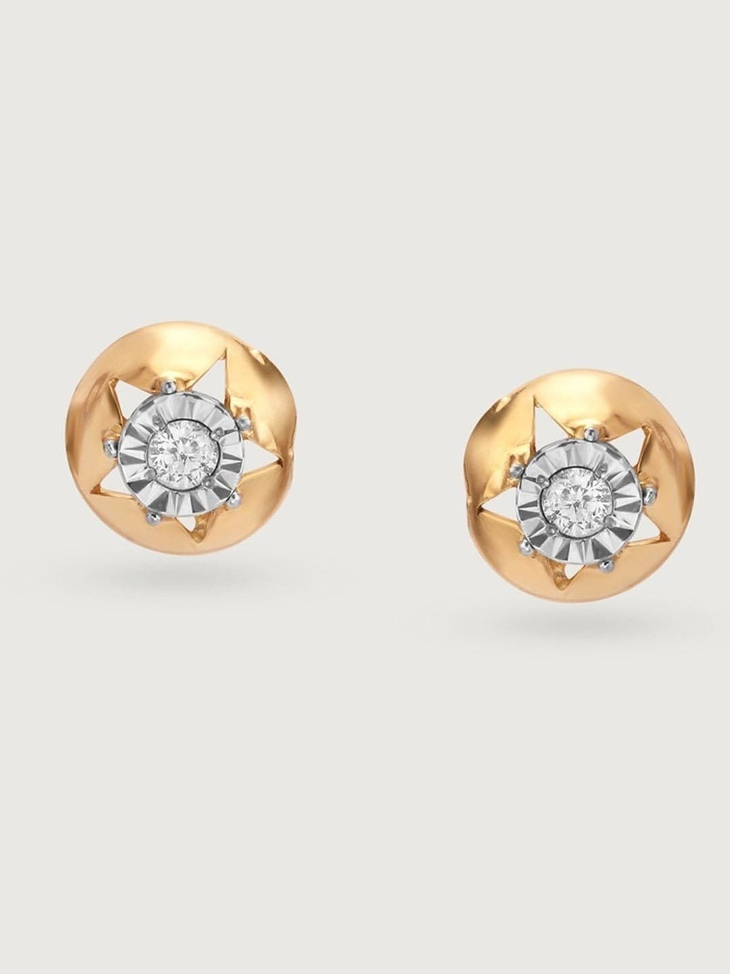 Mia by Tanishq Astral Glimmer 18k Gold & Diamond Stud Earrings