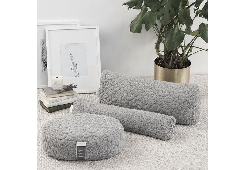 Brentwood Home Crystal Cove Yoga Pillow Set, Meditation, Bolster, and Pranayama Collection, Buckwheat Fill
