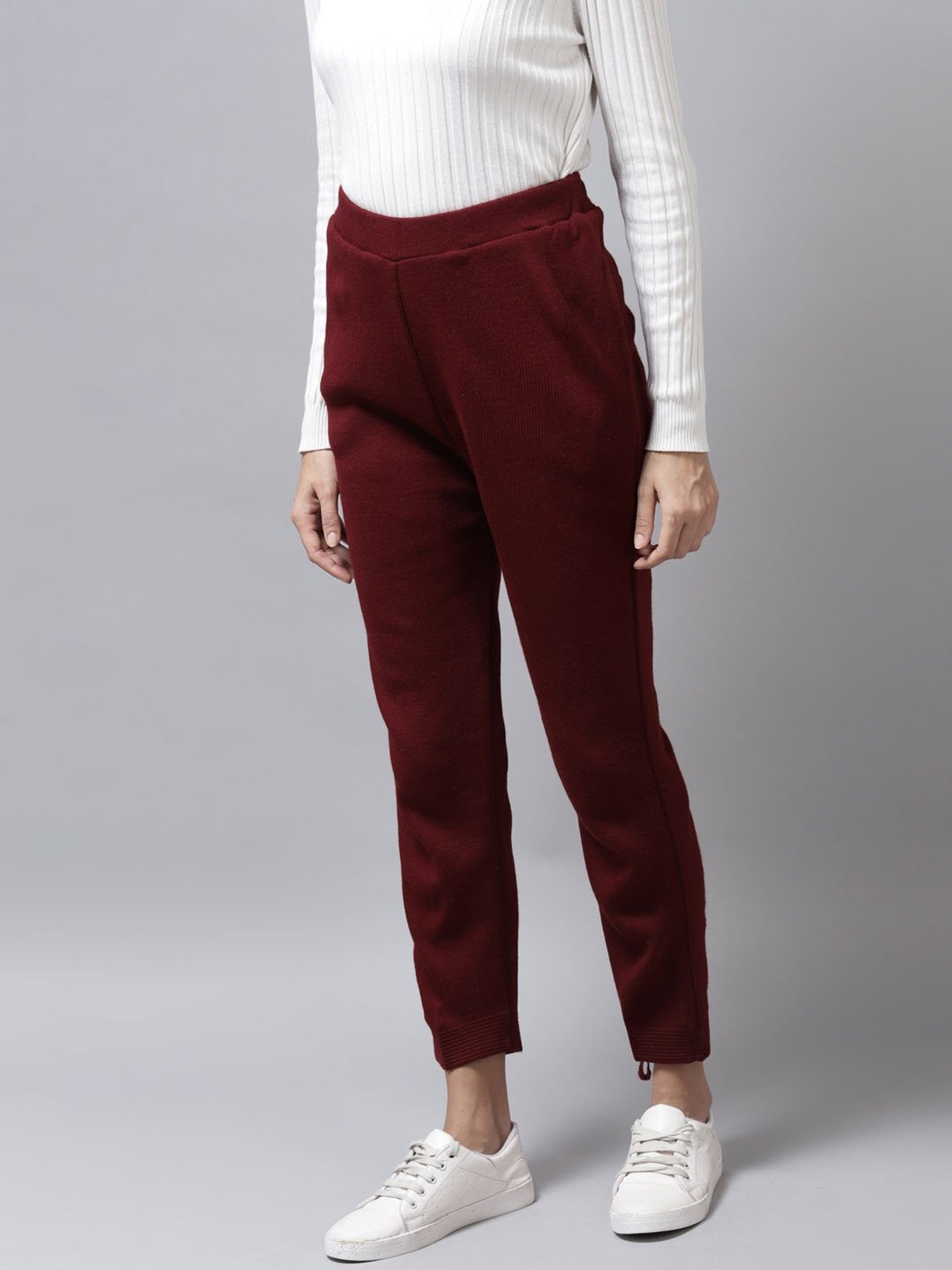 Cayman Maroon Mid Rise Pants