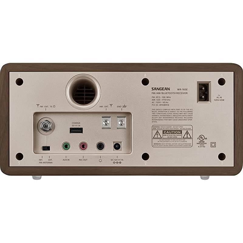 WR16SE 45th Anniversary Special Edition AMFMBluetoothAuxinUSB Phone Charging Dark Walnut Wooden Cabinet Radio with Rose Gold Face Plate