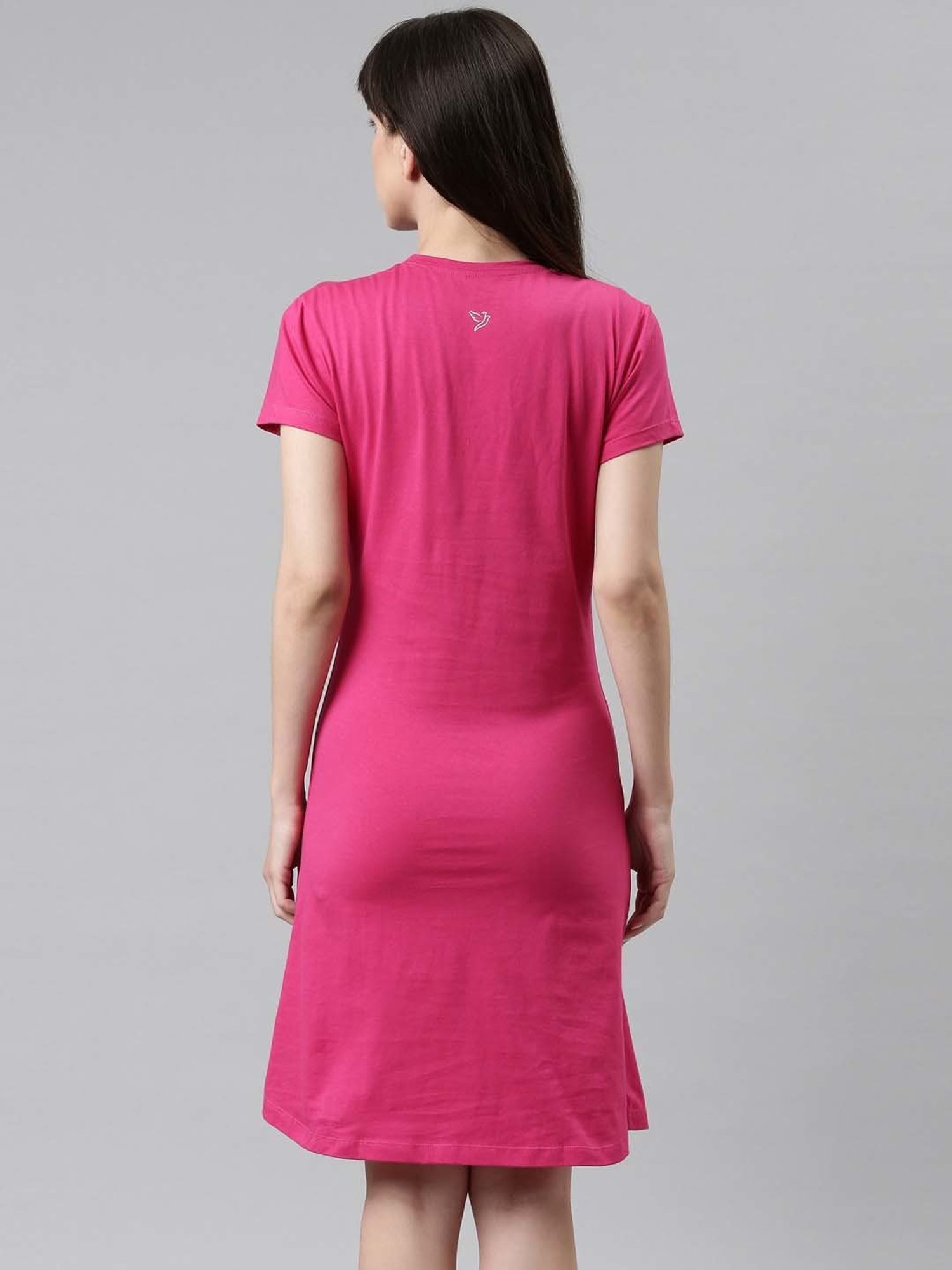 TWIN BIRDS Pink Printed Sleep Tee