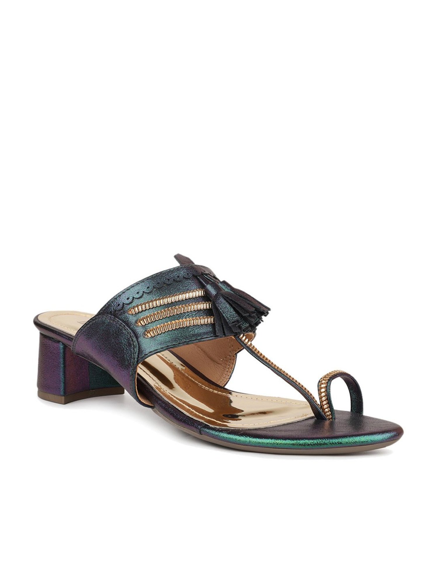 Inc.5 Women's Green Toe Ring Sandals