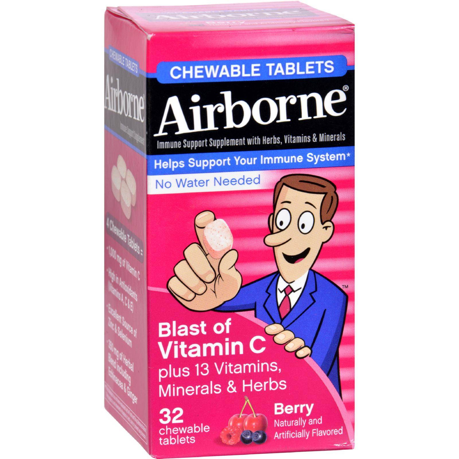 Airborne 20221 -  Immune Support Chewable Tablet, Berry
