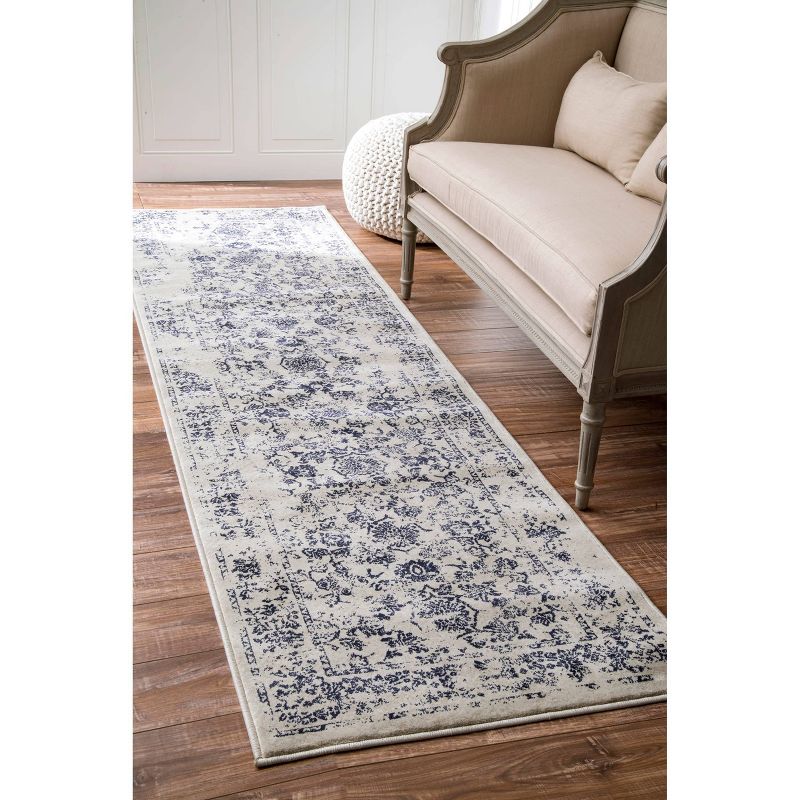 Blue Solid Loomed Runner - (2'5"x8') - nuLOOM