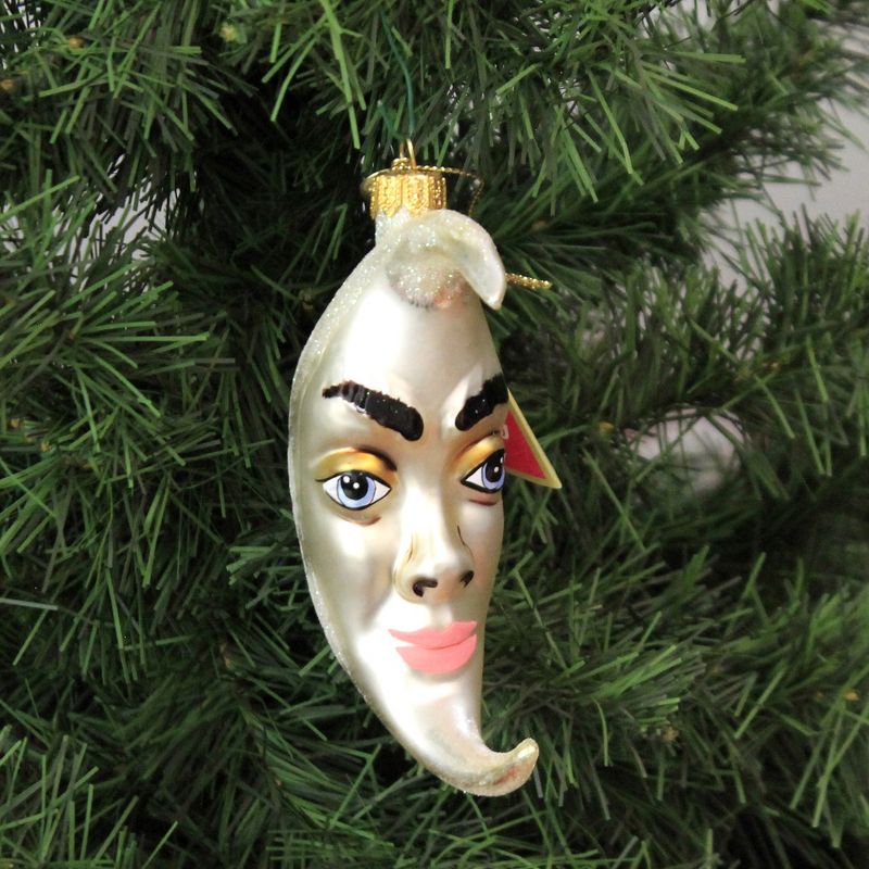 Morawski 4.5" Cream Man In The Man Ornament Halloween Crescent  -  Tree Ornaments