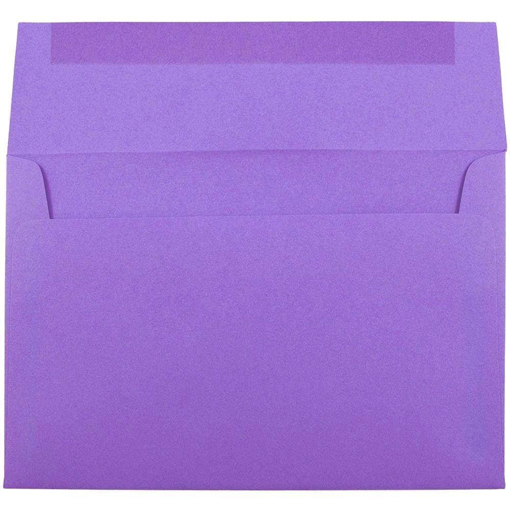 JAM PAPER A8 Colored Invitation Envelopes - 5 1/2 x 8 1/8 - Violet Purple Recycled - 50/Pack