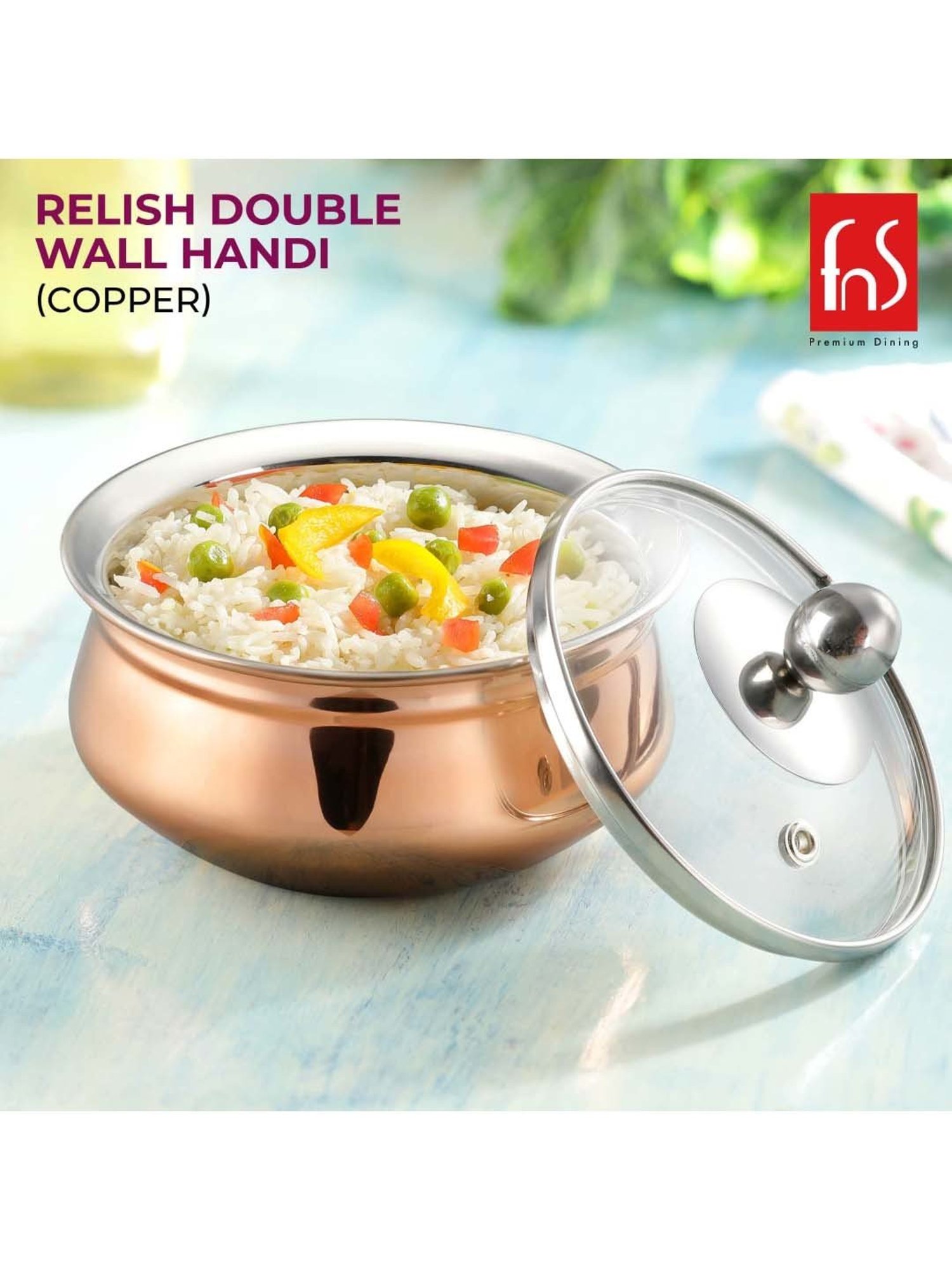 Wonderchef Ebony Hard Anodized Non-stick Biryani Handi with Lid