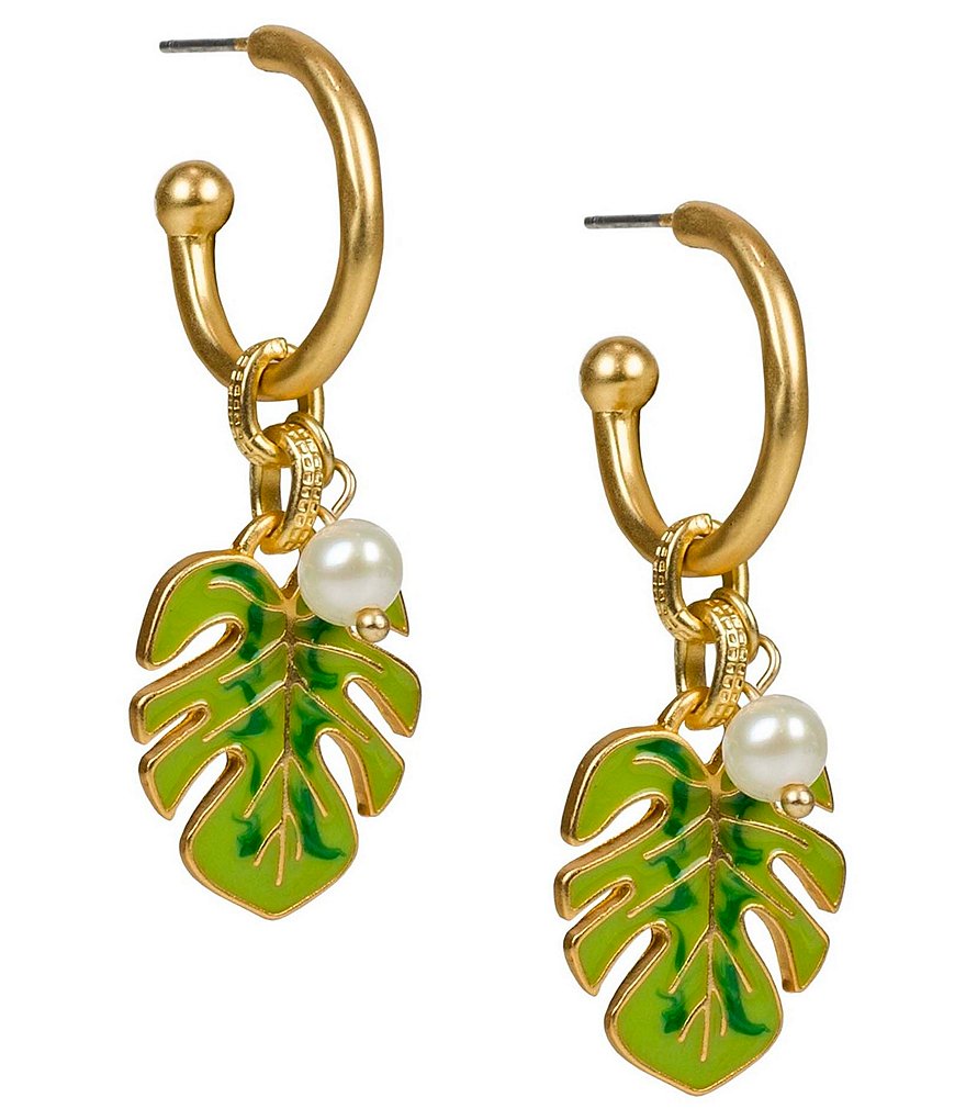 Patricia Nash Palm Leaf Drop Earrings