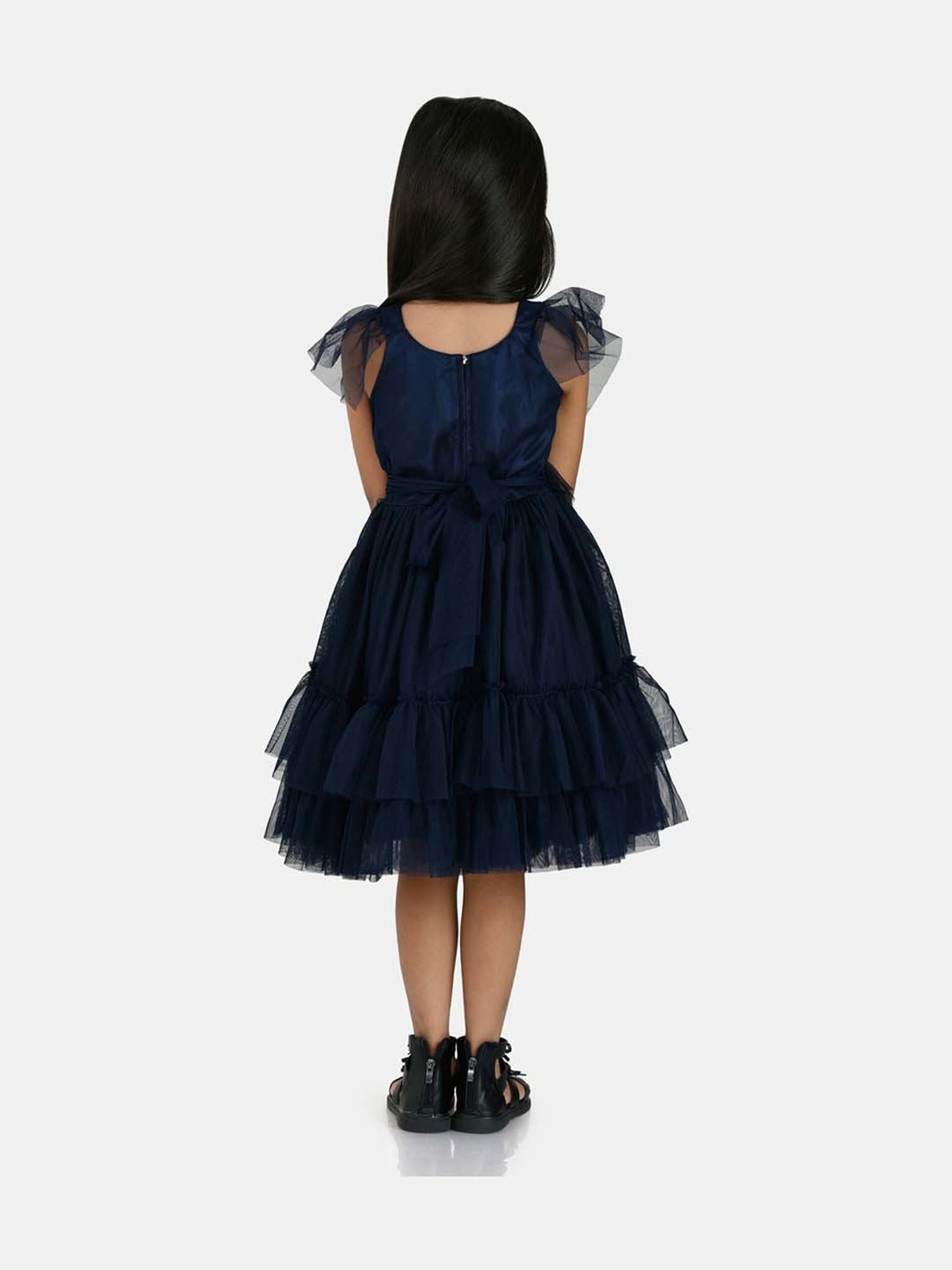 Peppermint Kids Navy Sequence Dress
