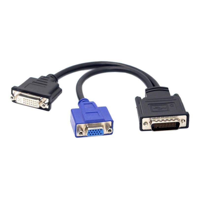 CableDeconn DMS 59 Pin VGA DVI Cable, DMS 59 Pin Male to DVI VGA Female Dual Monitor Extension Cable Adapter for LHF Graphics Card (dus 59 pin Dual vga+dvi)