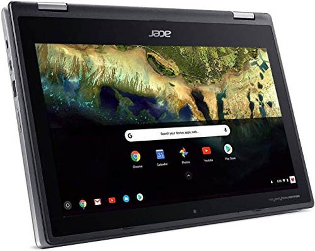 Acer Chromebook Spin 11.6" HD Touch Screen 2-in-1 Convertible Laptop, Intel Celeron N3350 up to 2.4GHz, 4GB DDR4, 32GB eMMC, Webcam, Oline Class Ready, Google Chrome OS, TWE Micro 64GB SD Card