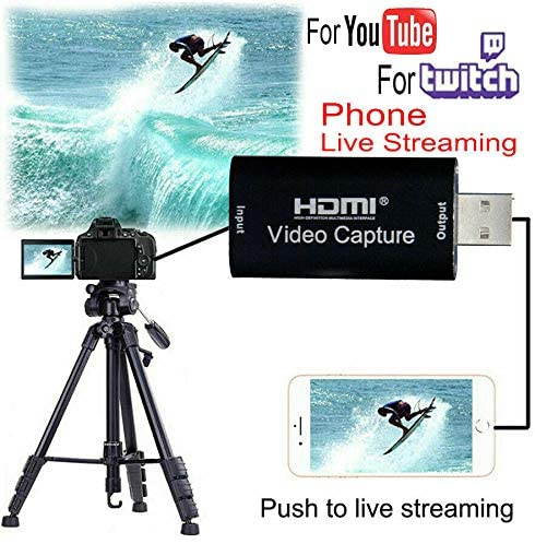 Audio Video Capture Cards HDMI to USB 1080p USB2.0 Record via DSLR Camcorder Action Cam for High Definition Acquisition Live Broadcasting Capture Card Video Device