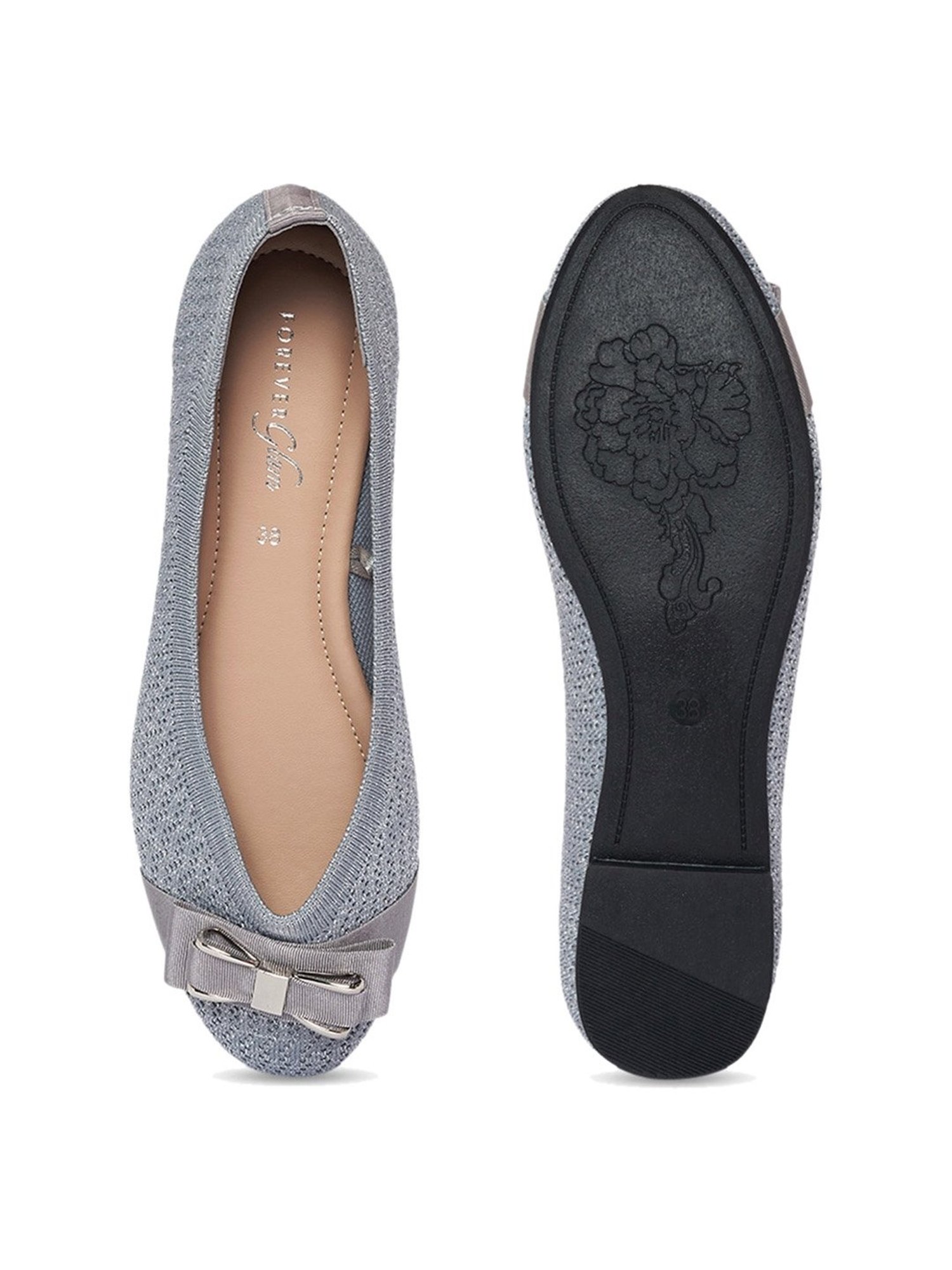 Forever Glam by Pantaloons Women's Grey Flat Ballets