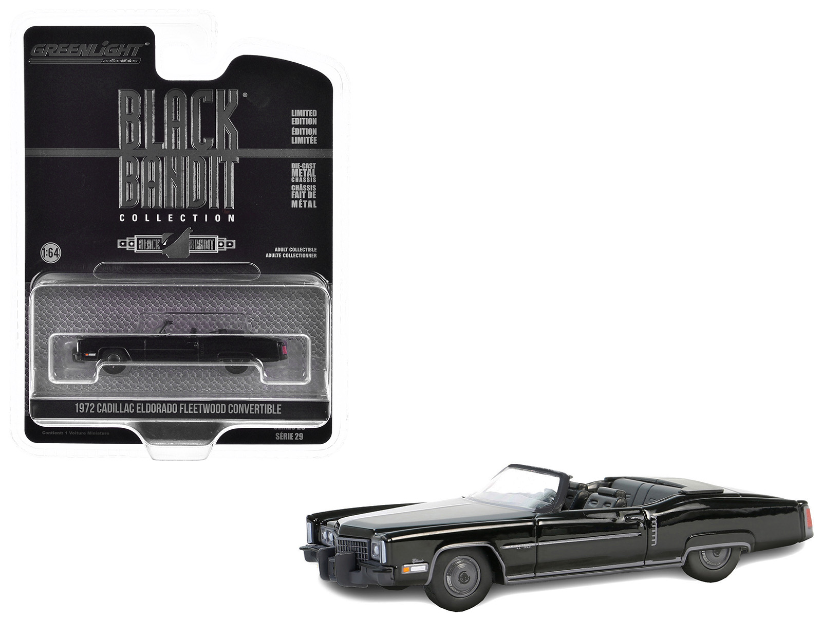 1961 Cadillac Sedan DeVille Ebony Black with White Interior 1/87 (HO) Scale Diecast Model Car by Oxford Diecast