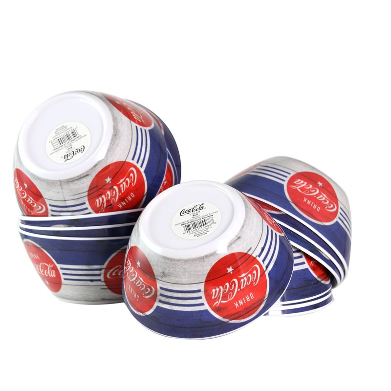 Coca-Cola Americana 12 Piece Melamine Bowl Set in Blue