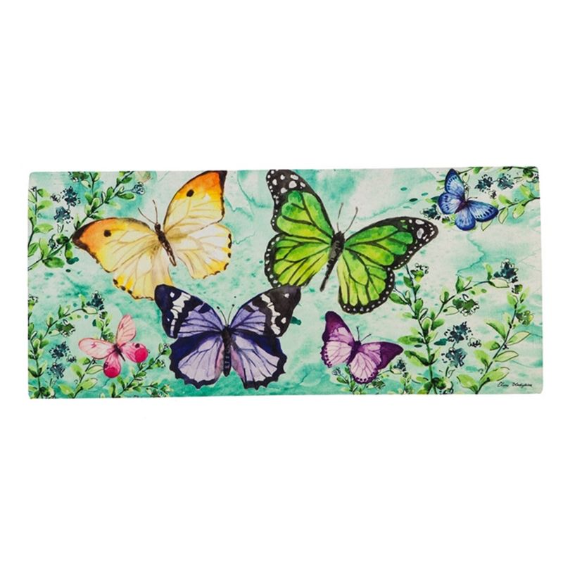 Home & Garden 10.0" Butterfly Friends Insert Mat Door Decor Spring Step Evergreen Enterprises Inc  -  Door Mat