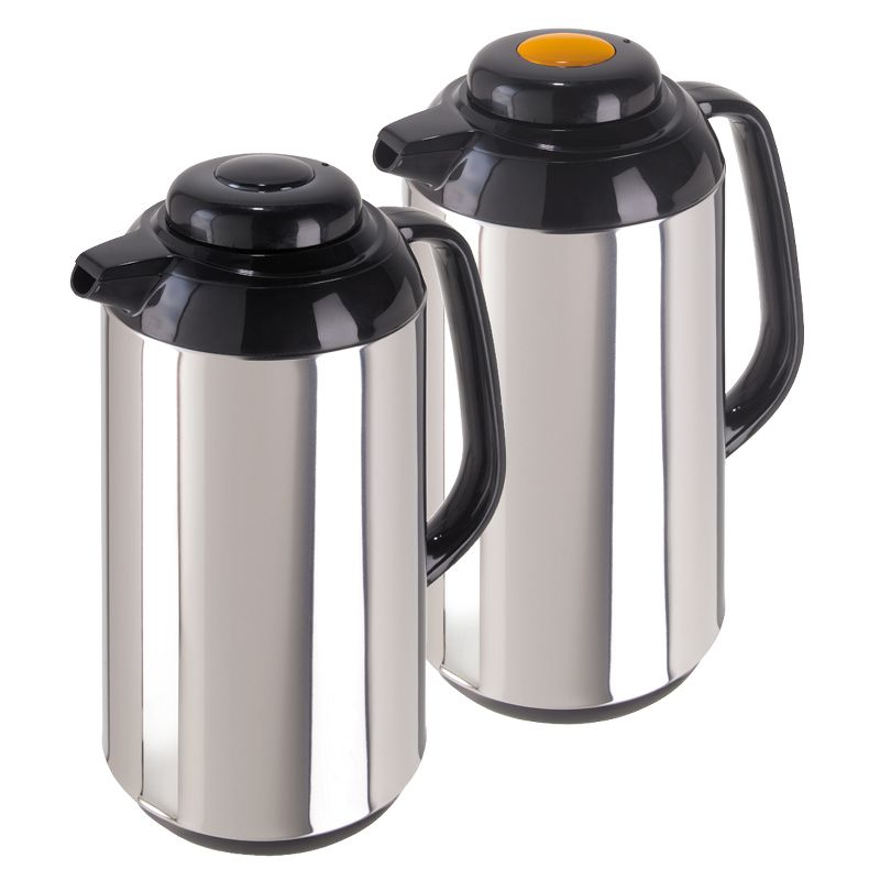 Oggi Connoisseur Stainless Steel Carafe Set of 2 - Silver (1L)