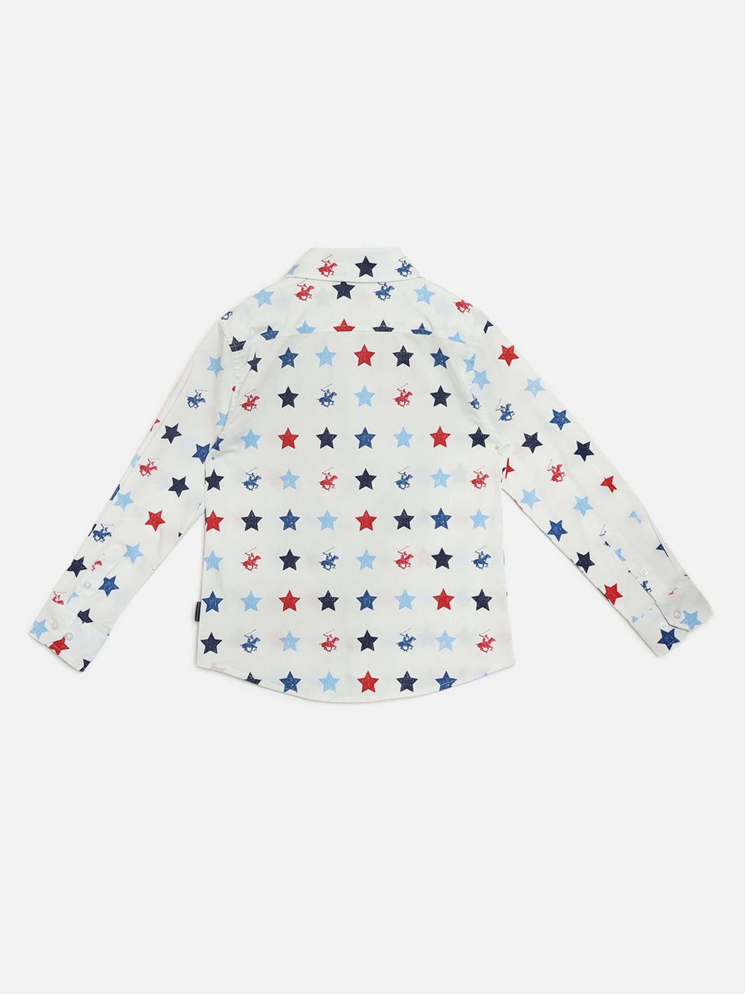 Beverly Hills Polo Club Kids White Printed Full Sleeves Shirt