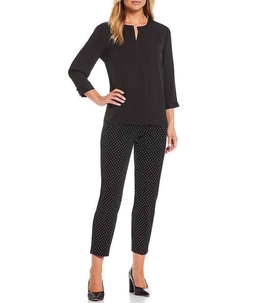 Investments 3/4 Sleeve Split V-Neck Top