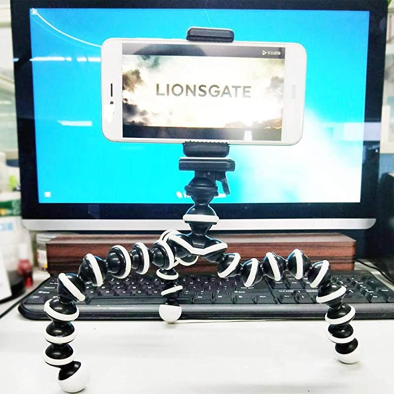 Portable Flexible Cell Phone Octopus Tripod Phone Holder Selfie Tripod with Wireless Bluetooth Remote ShutterExtendable Mount Holder for Universal Cell PhoneSmall Camera Medium