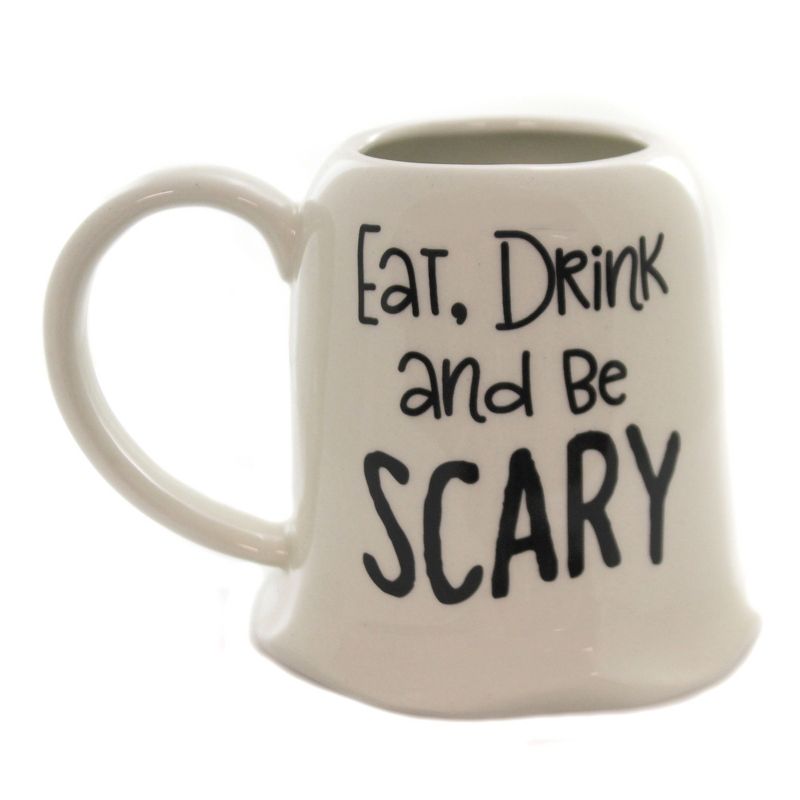 Tabletop 3.75" Ghost Sculpted Mug Halloween Scary Enesco  -  Drinkware