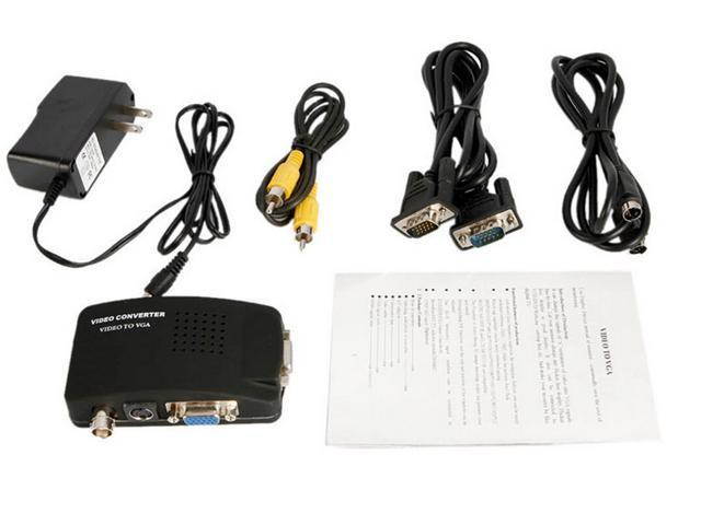 Computer VGA to TV RCA Converter Adapter S-Video out put Box PC Laptop LCD TV VGA to PC TO TV VGA AV computer to VGA video