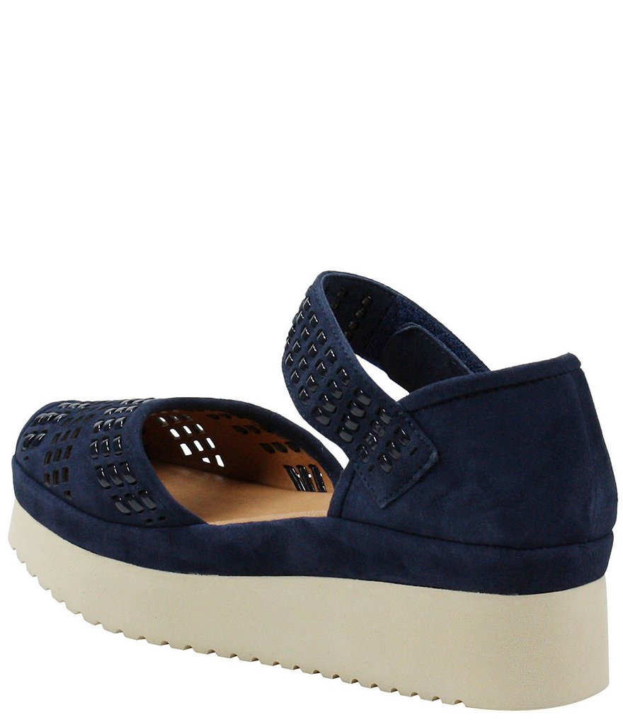 L'Amour Des Pieds Amalsinda Suede Patent Weave Platform Sandals