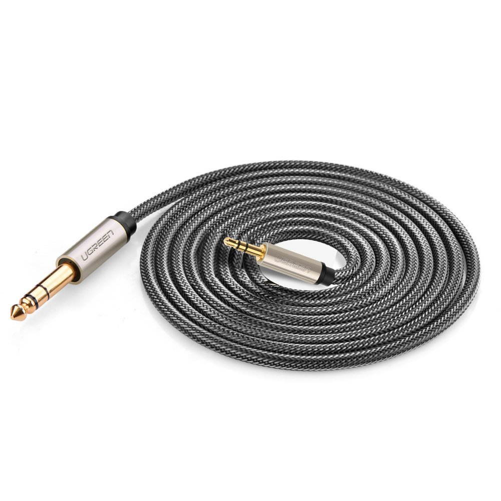 Wanmingtek 3.5mm 1/8" Male TRS to 6.35mm 1/4" Male TRS Stereo Audio Cable with Zinc Alloy Housing and Nylon Braid for iPhone, iPod, Laptop,Power Amplifier,Microphone and Guitar -(3.3ft, 1meter)