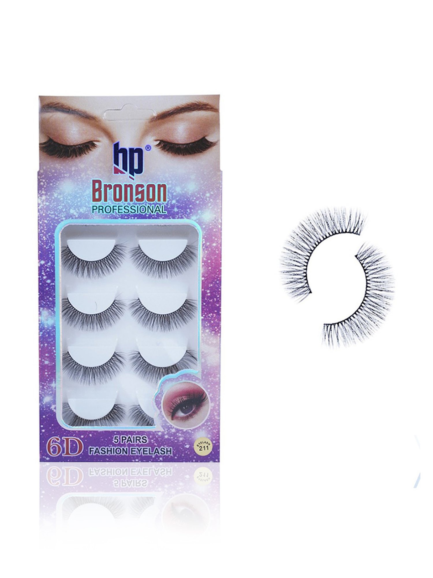 Bronson Professional 6D Fashion Eyelash 211 - Set of 5